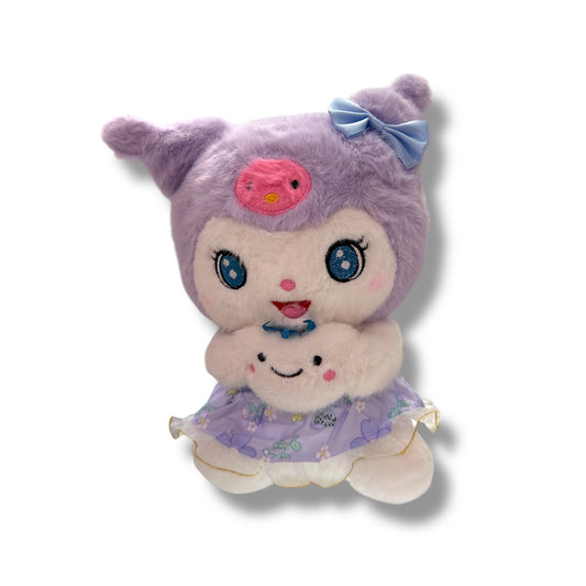 PELUCHE DE KUROMI CON VESTIDO MORADO DE 20 CM