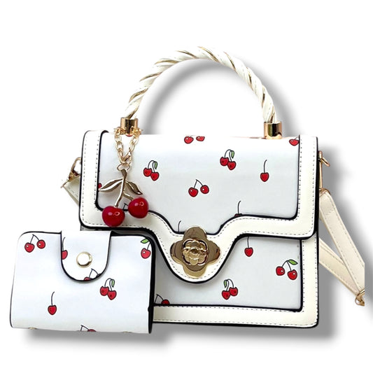 MANOS LIBRES CON DISEÑO DE CEREZA - BLANCO