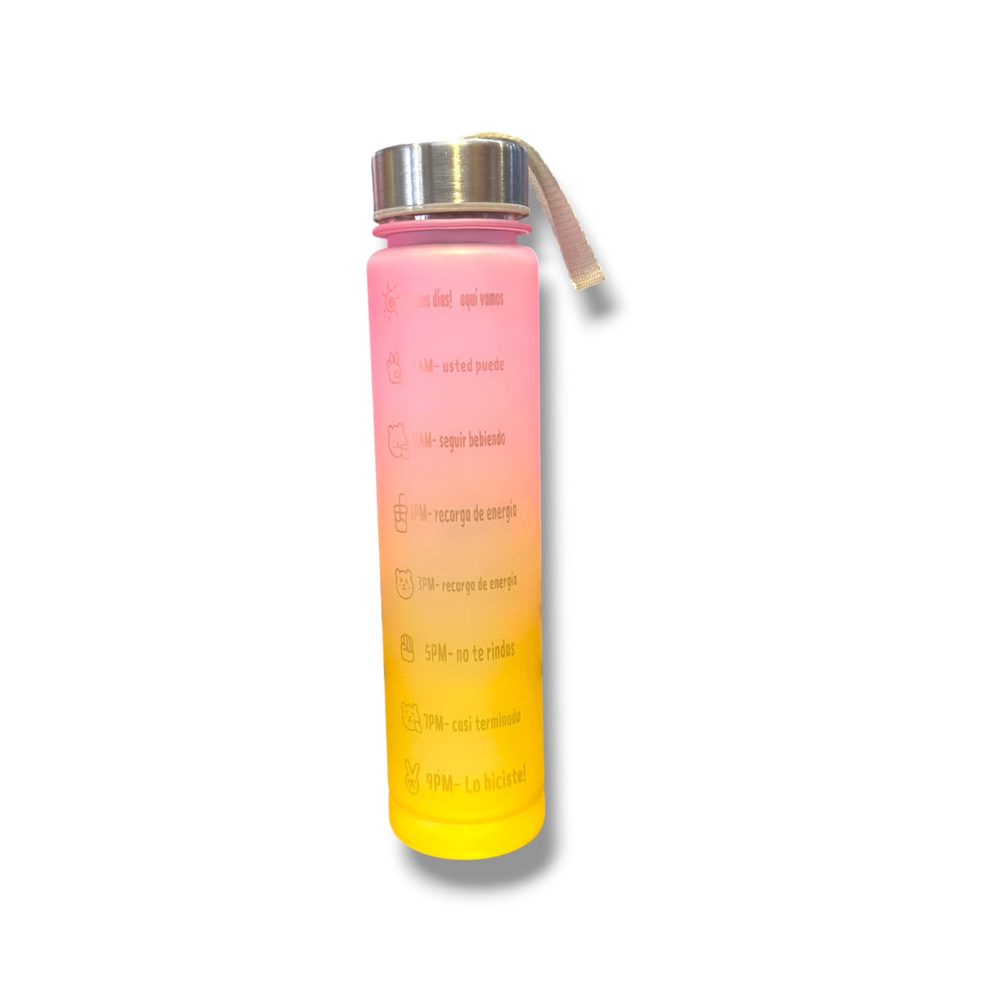BOTELLA PLÁSTICA SENCILLA CON DISEÑO DE MULTICOLOR - 1 UNIDAD - 500 ML