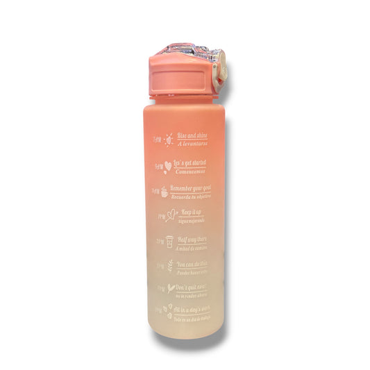 BOTELLA PLÁSTICA SENCILLA CON DISEÑO DE VARIOS COLORES - 900 ML