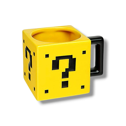 TAZA DE CERÁMICA CON DISEÑO 3D DE BLOQUE DE PREGUNTAS