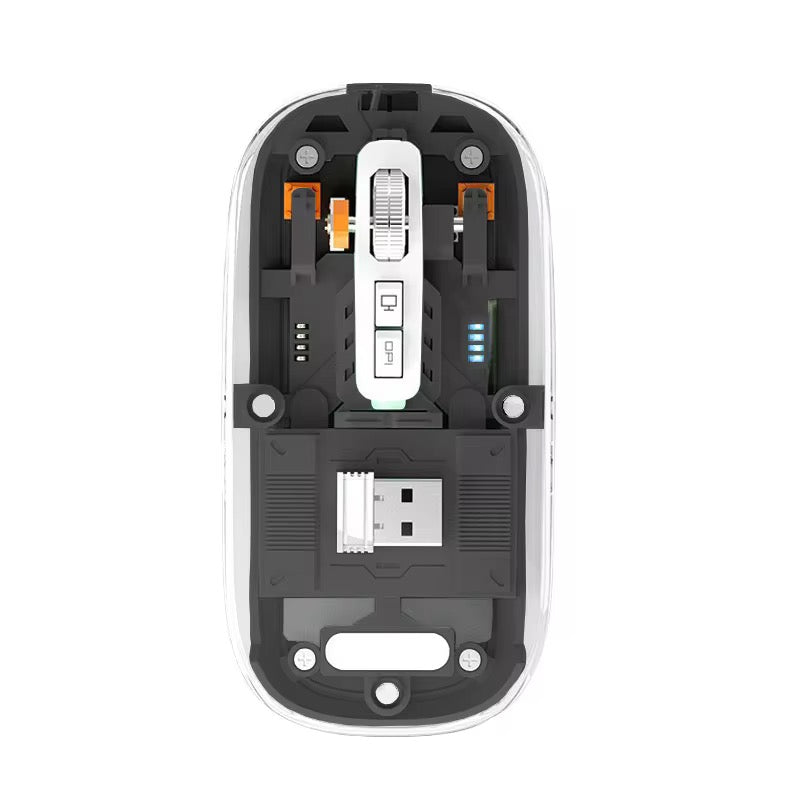 Mouse Inalámbrico Transparente / Negro - JEQANG AP-05
