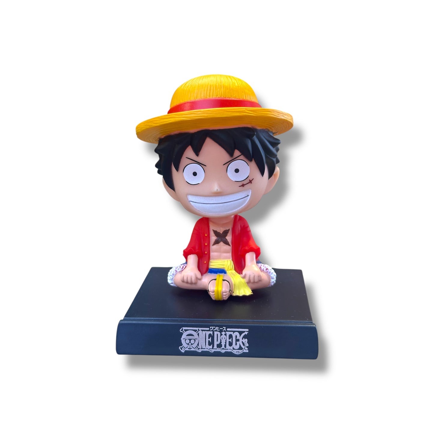 CABEZÓN Y PORTA CELULARES DE LUFFY DE ONE PIECE - 12 CM APROX