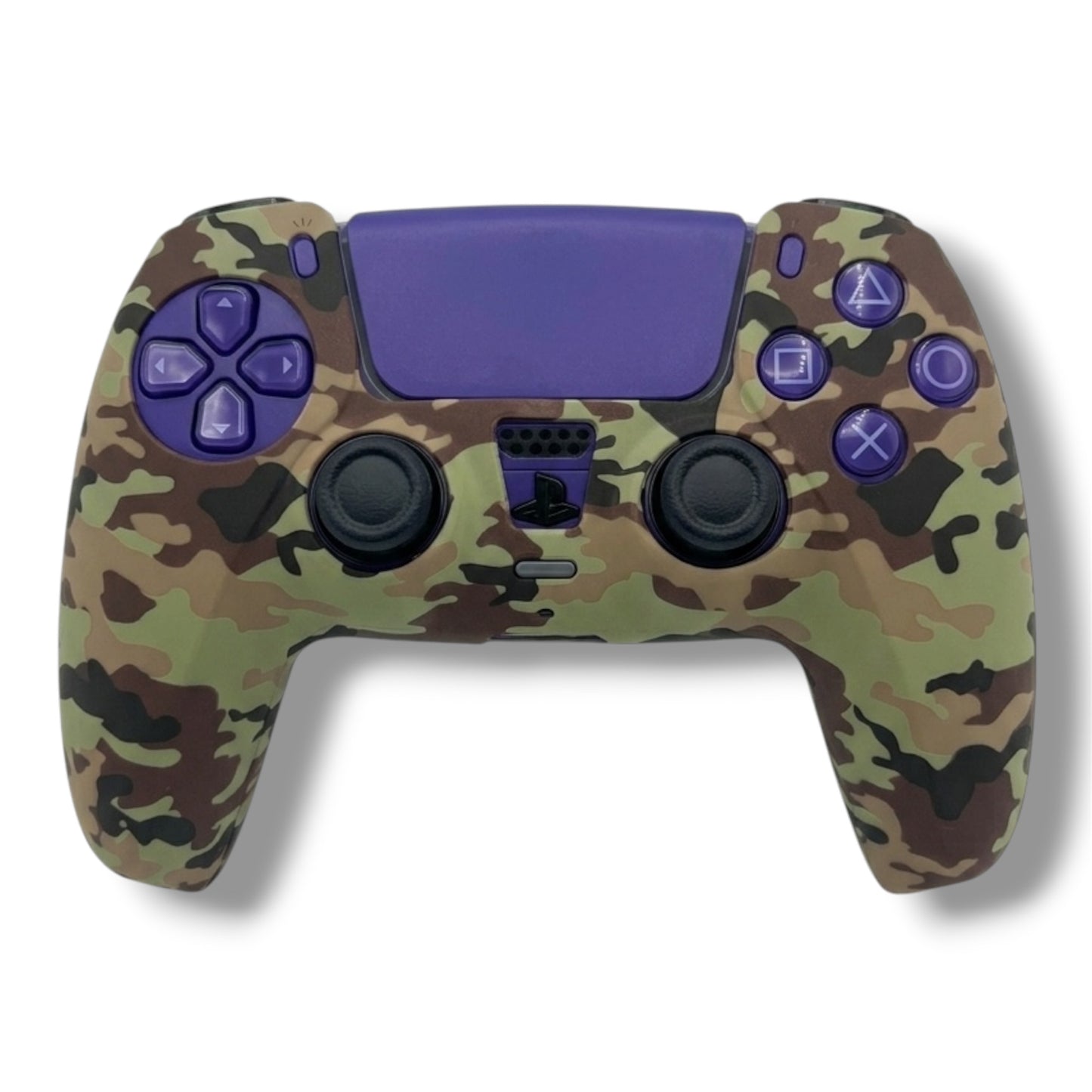 FUNDA PROTECTOR DE SILICONE PARA MANDO INALÁMBRICO DUALSENSE PS5 - VERDE CAMUFLADO