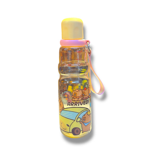 Botellas sencillas con estampados de Capibara - rosada - amarilla - 1 unidad