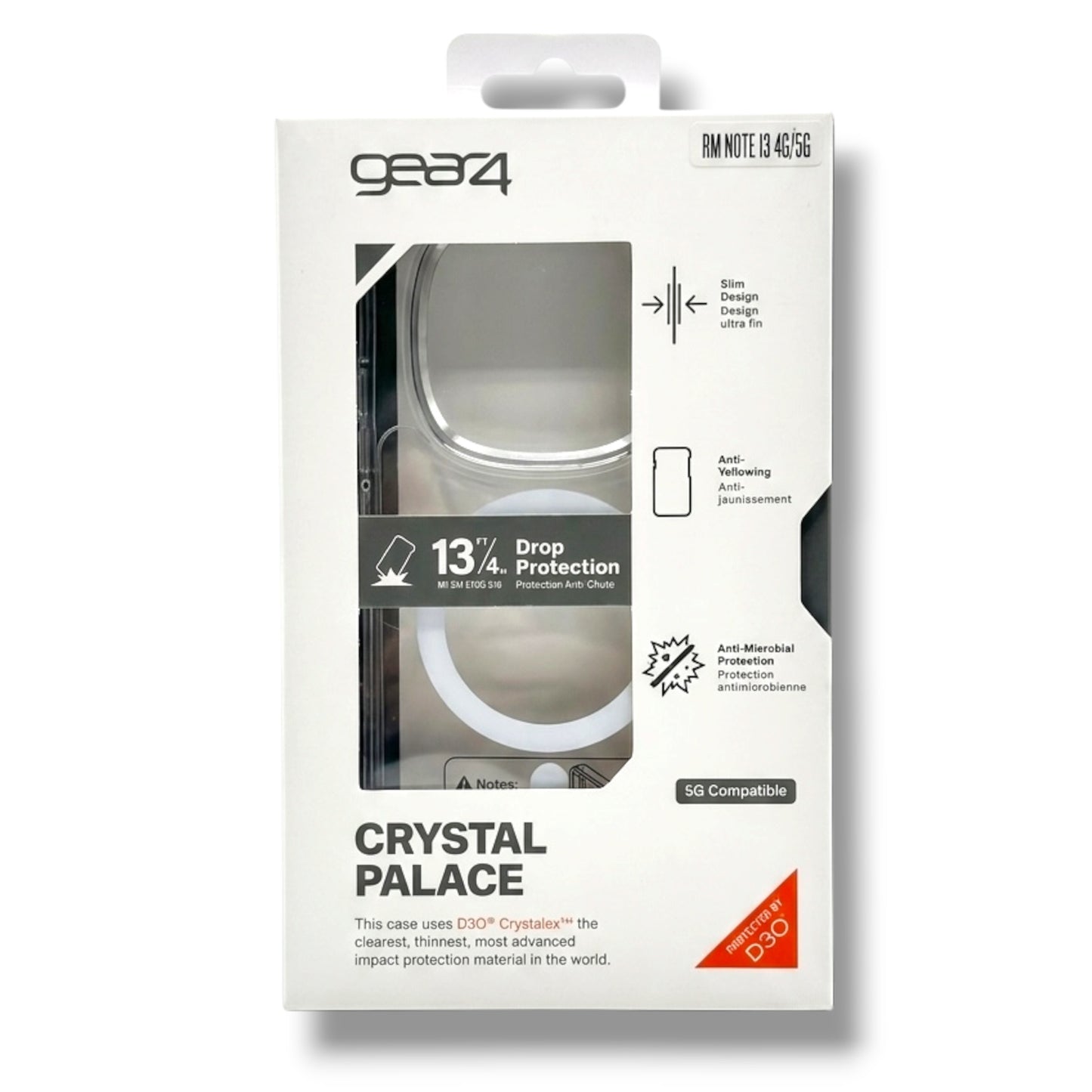 XIAOMI REDMI NOTE 15 4G / 5G - ESTUCHE TRASPARENTE COLECCION GEAR4 CRYSTAL PALACE MAGSAFE COLORES VARIOS