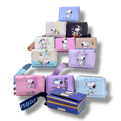 BILLETERA + TARJETERO CON DISEÑO DE SNOOPY - VARIOS DISEÑOS