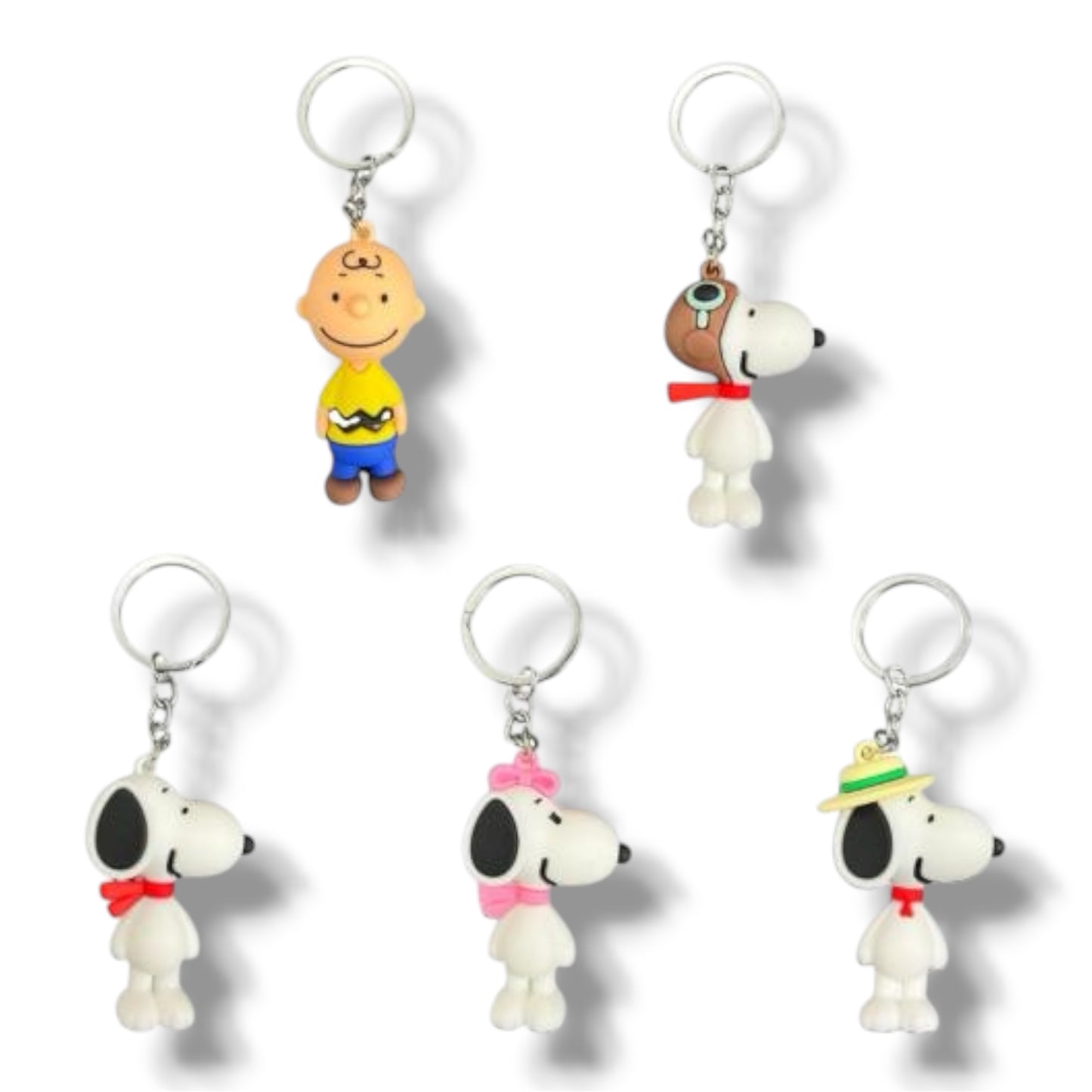 LLAVEROS DE GOMA DE SNOOPY - DIFERENTES PERSONAJES - 1 UNIDAD