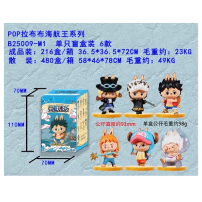 FIGURA DE LABUBU VERSIÓN ONE PIECE - DIFERENTES PERSONAJES - 1 UNIDAD
