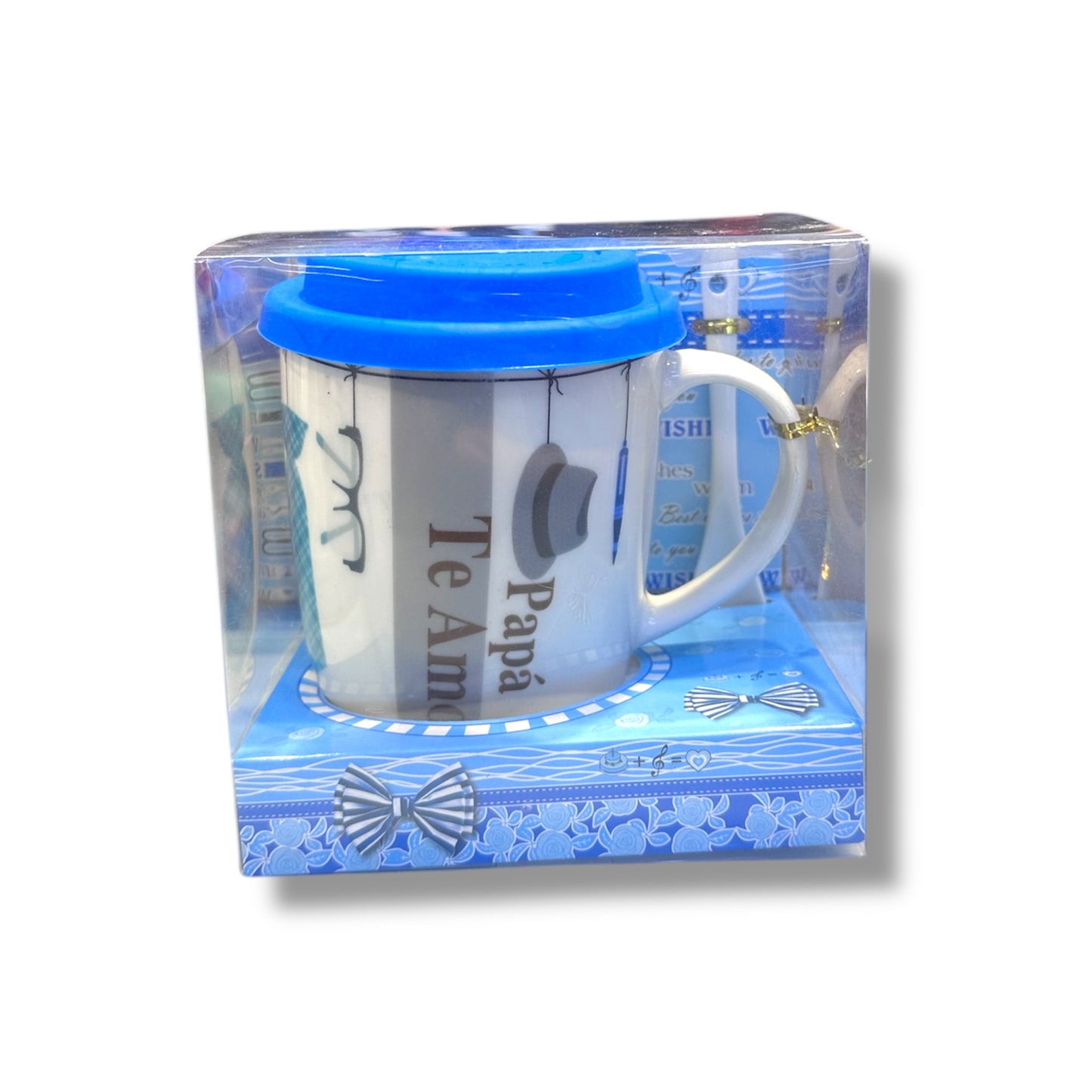 Tazas con cucharas de cerámica - con diseños diferentes - 1 UNIDAD