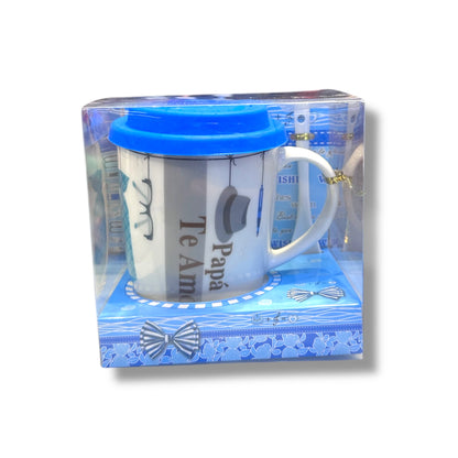 Tazas con cucharas de cerámica - con diseños diferentes - 1 UNIDAD