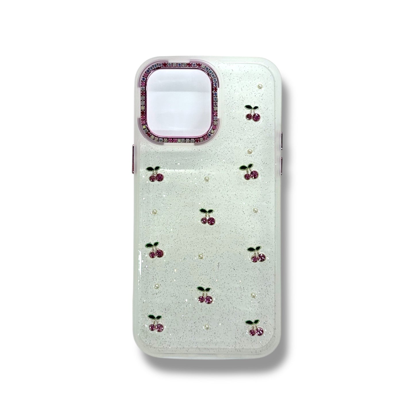 IPHONE 14 PRO MAX - ESTUCHES TRANSPARENTES CON RELIEVE - DISEÑO DE CEREZA