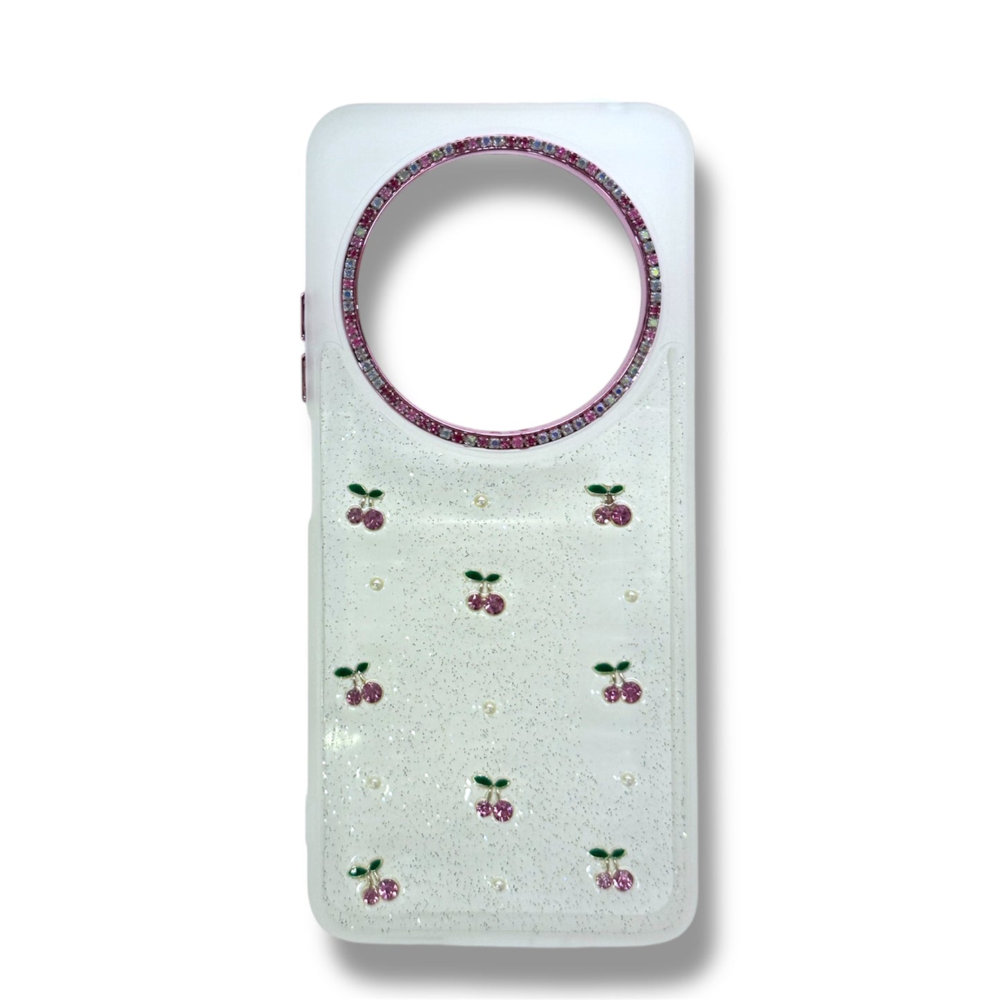 XIAOMI REDMI 14 C / POCO C75 - ESTUCHE TRANSPARENTE CON RELIEVE - DISEÑO DE CEREZA