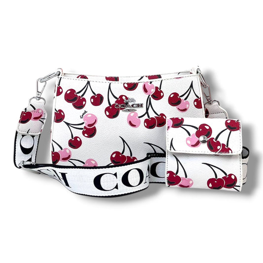 MANOS LIBRE ESTILO COACH AAA + MONEDERO - BLANCO