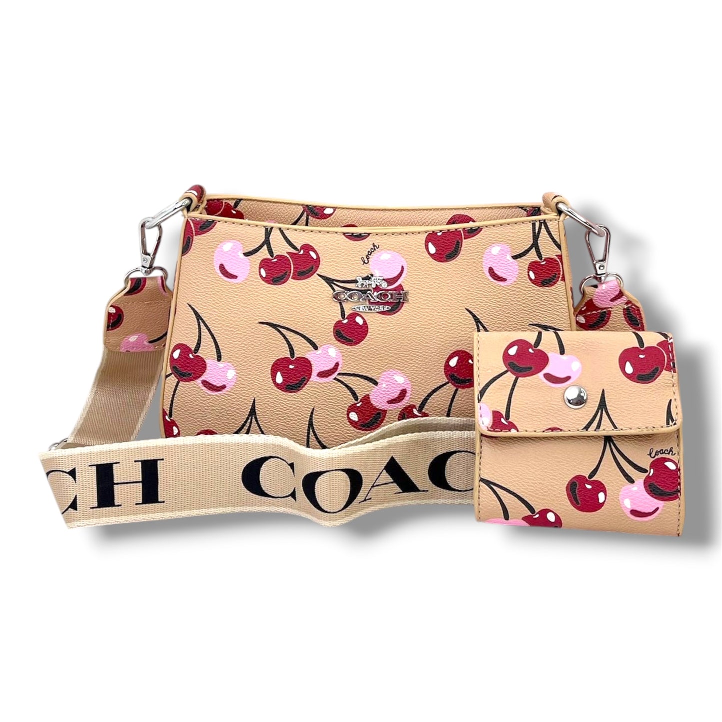 MANOS LIBRE ESTILO COACH AAA + MONEDERO - KHAKI
