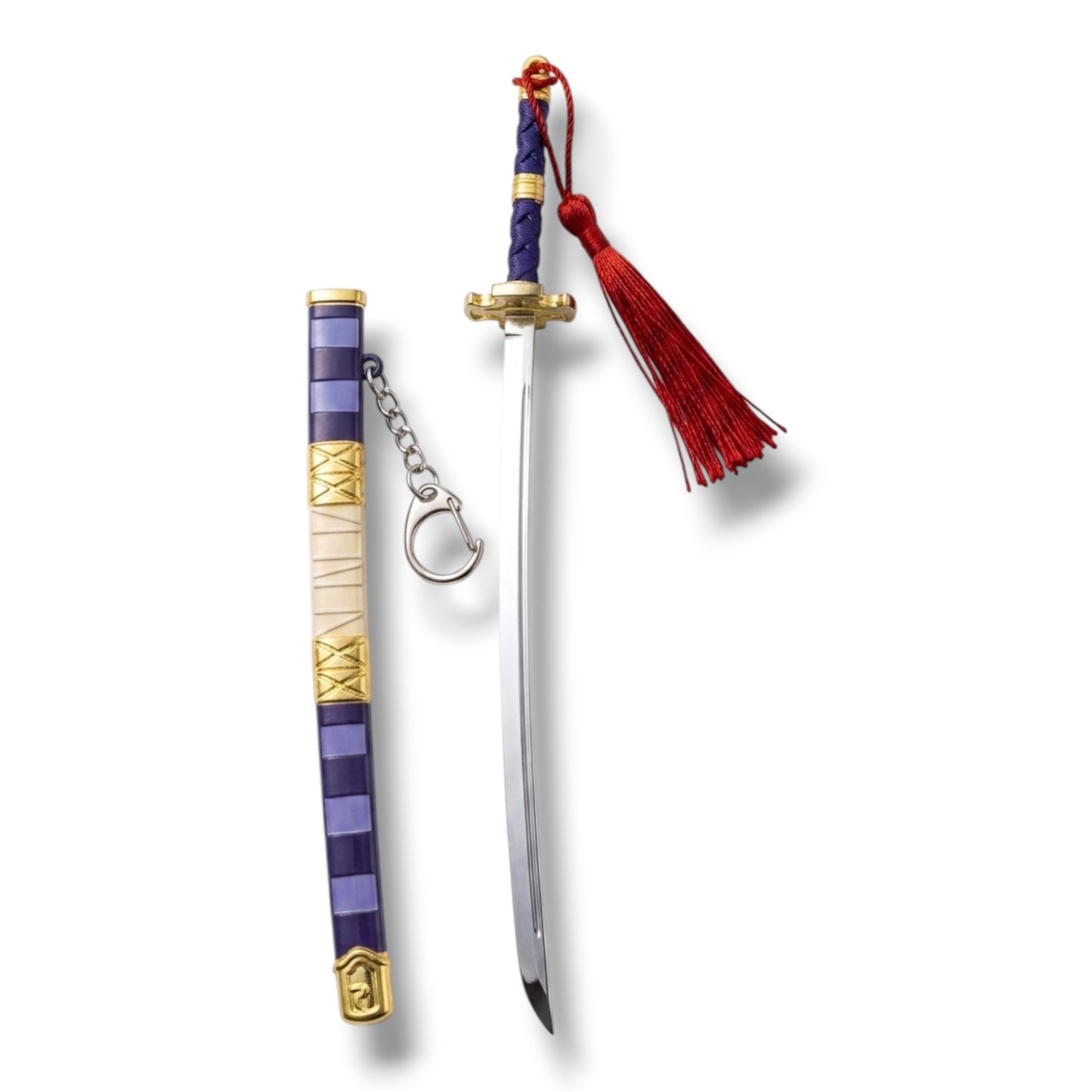 LLAVERO DE ACERO CON DISEÑO DE KATANA DE ONE PIECE DE 25 CM APROX