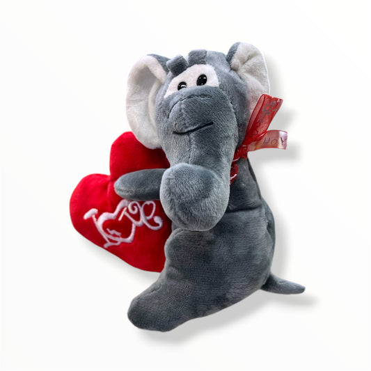 PELUCHE DE ELEFANTE CON CORAZÓN DE 17CM APROX