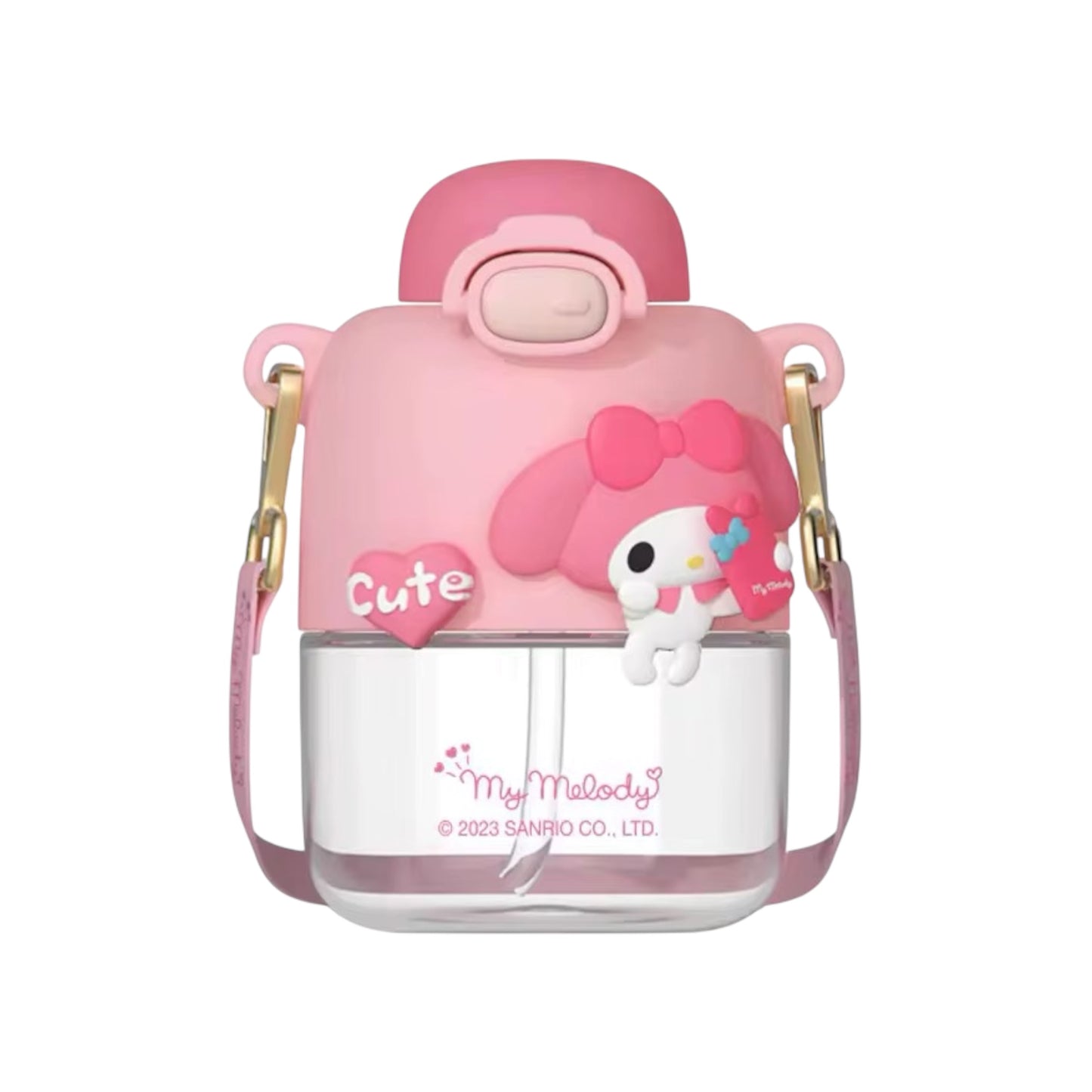 Botella plástica de la colección Sanrio con correa de 14 CM