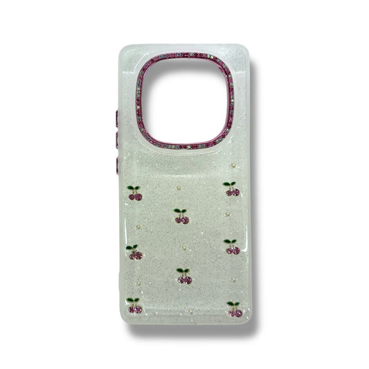 XIAOMI REDMI NOTE 14 PRO 5G / REDMI NOTE 14 PRO PLUS 5G / POCO X7 - ESTUCHE TRANSPARENTE CON RELIEVE - DISEÑO DE CEREZA