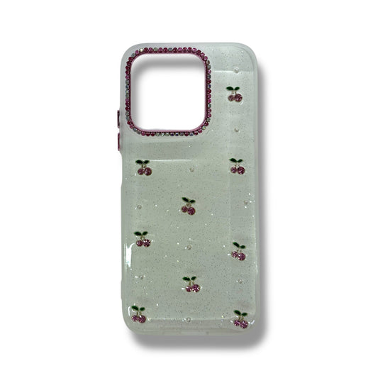 HONOR X8B / X8C - ESTUCHE TRANSPARENTE CON RELIEVE - DISEÑO DE CEREZA