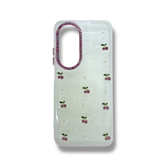 HONOR X7B - ESTUCHE TRANSPARENTE CON RELIEVE - DISEÑO DE CEREZA