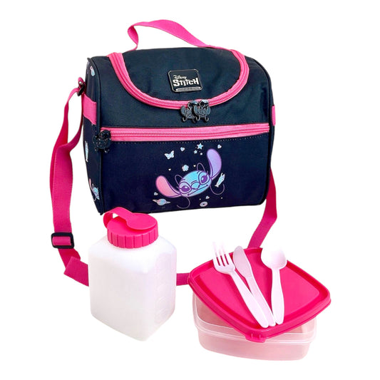 LONCHERAS TÉRMICAS CON DISEÑOS  DE STITCH Y ÁNGEL - DIFERENTES COLORES - 1 UNIDAD