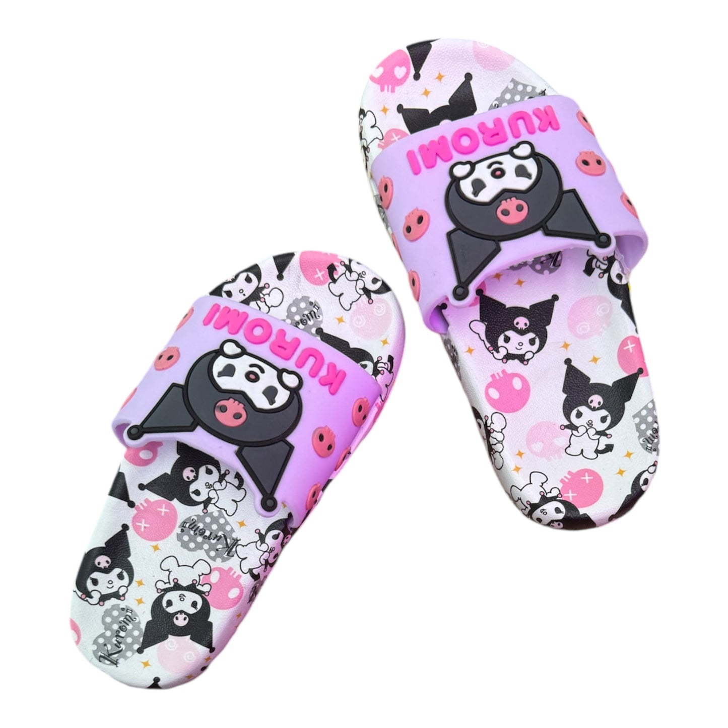 Chanclas Kuromi Morado Con Negro Infantiles Sanrio