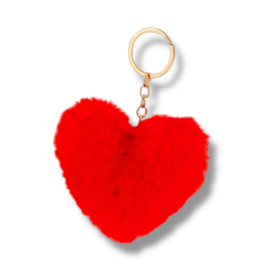 Llavero peluche en forma de corazón y círculo - diferentes colores - 1 UNIDAD