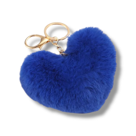Llavero peluche en forma de corazón y círculo - diferentes colores - 1 UNIDAD