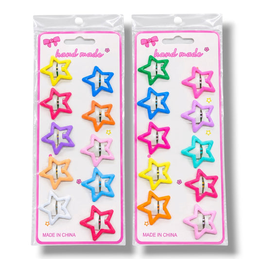 PRENSAS PARA EL CABELLO CON DISEÑO DE ESTRELLA - PRECIO POR PAQUETE
