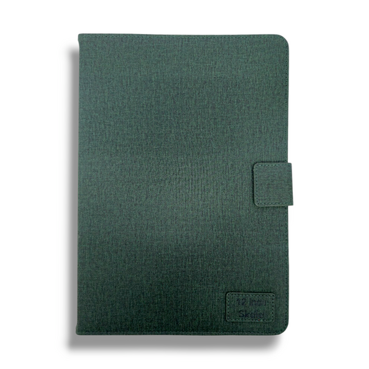Estuche de Agenda para Tablet 12" Pulgadas Universal - Verde Oscuro