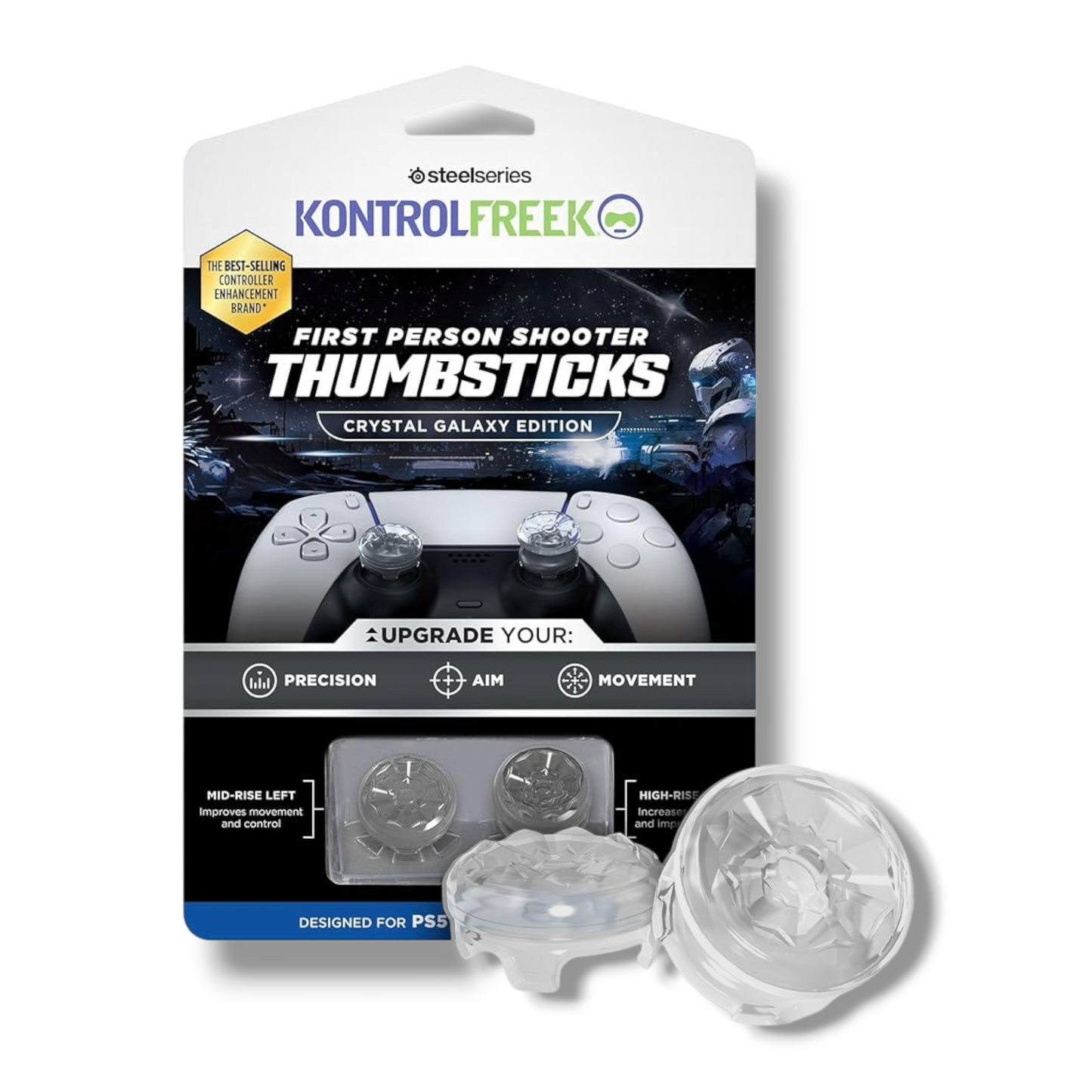KONTROLFREEK STEELSERIES: CRYSTAL GALAXY EDITION THUMBSTICKS PARA MANDOS DE PlayStation 4 (PS4) and PlayStation 5 (PS5)
