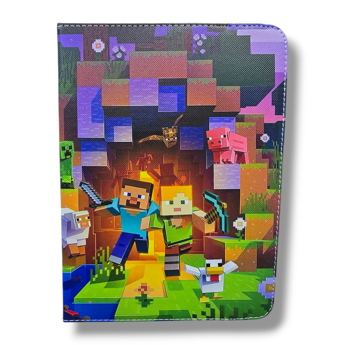 ESTUCHE DE AGENDA PARA TABLET 8" PULGADAS UNIVERSAL - ESTILO DE MINECRAFT