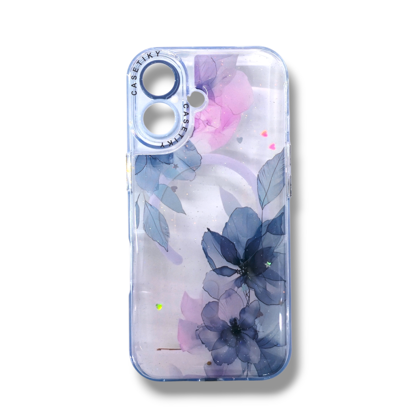 IPHONE 17 - ESTUCHE CON MAGSAFE DISEÑO DE FLORES / TRASPARENTE CON LUZ LED COLORES VARIOS