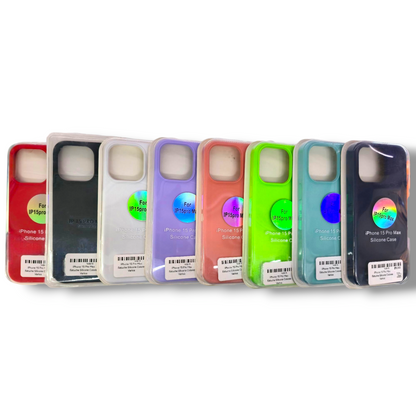 IPHONE 15 PRO MAX - ESTUCHE DE SILICONE COLORES VARIOS