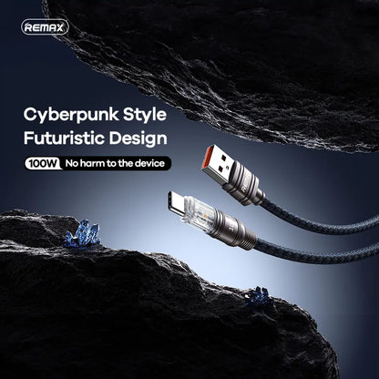 CABLE 100W USB-A A USB-C 1.2M TRENZADO - REMAX RC-C128 SERIES BOUNDLESS