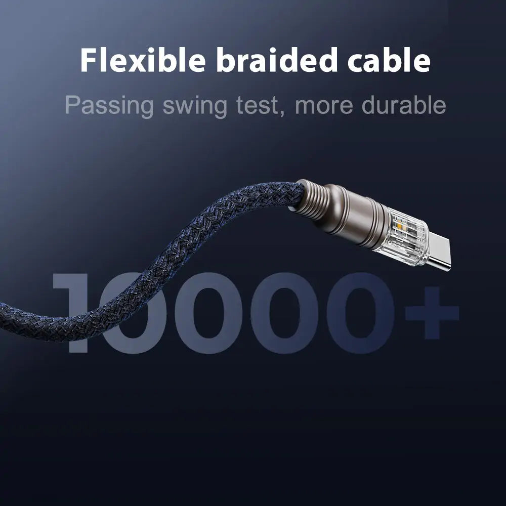 CABLE 100W USB-A A USB-C 1.2M TRENZADO - REMAX RC-C128 SERIES BOUNDLESS