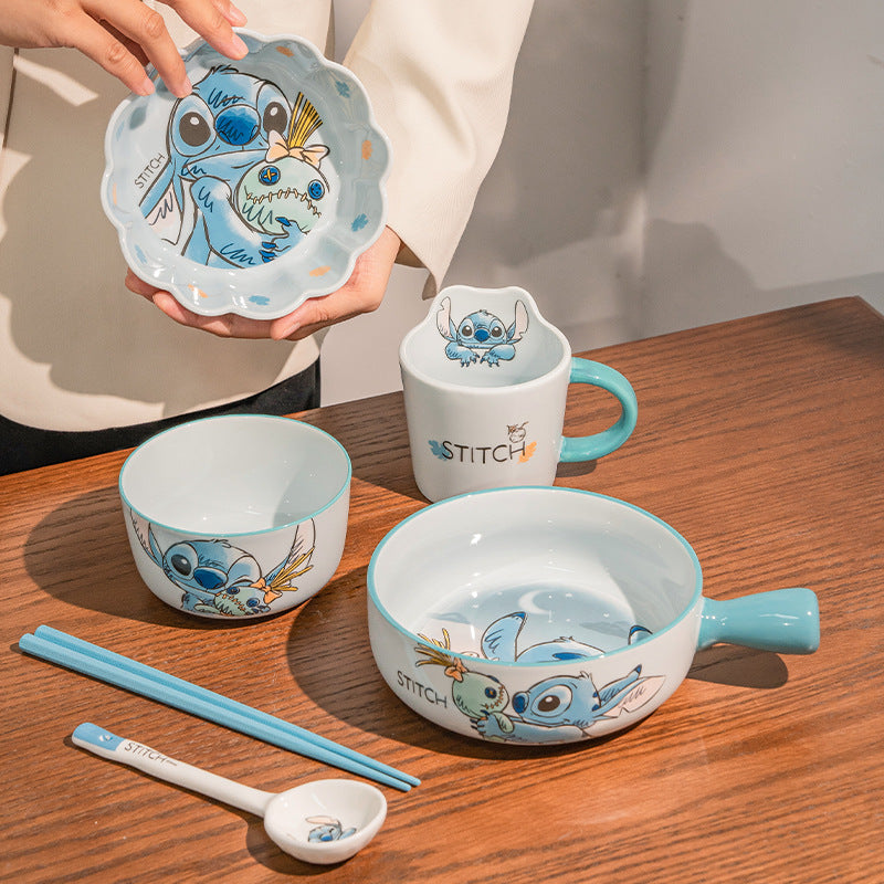 SET DE VAJILLA DE CERÁMICA CON DISEÑO DE STITCH