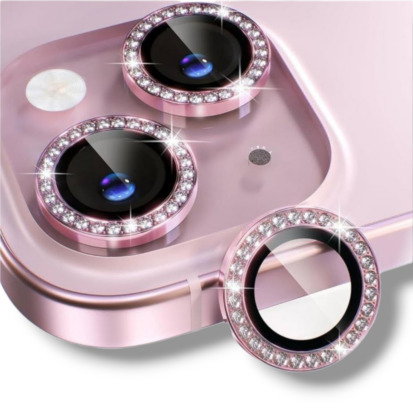IPhone 13 / 13 Mini Temperado De Camara - Diamante / Rosa