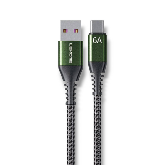 CABLE USB-A A USB-C 6A 1M TRENZADO - WEKOME WDC-169a