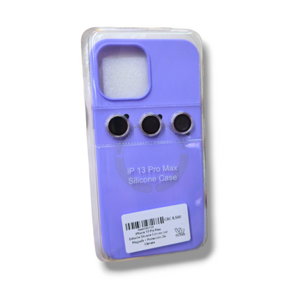 iPhone 13 Pro Max - Estuche Silicone Colores con Magsafe + Protección De Cámara