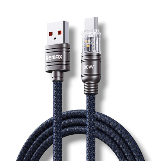 CABLE 100W USB-A A USB-C 1.2M TRENZADO - REMAX RC-C128 SERIES BOUNDLESS