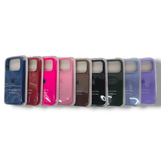 IPHONE 17 PRO- ESTUCHE DE SILICONE COLORES VARIOS