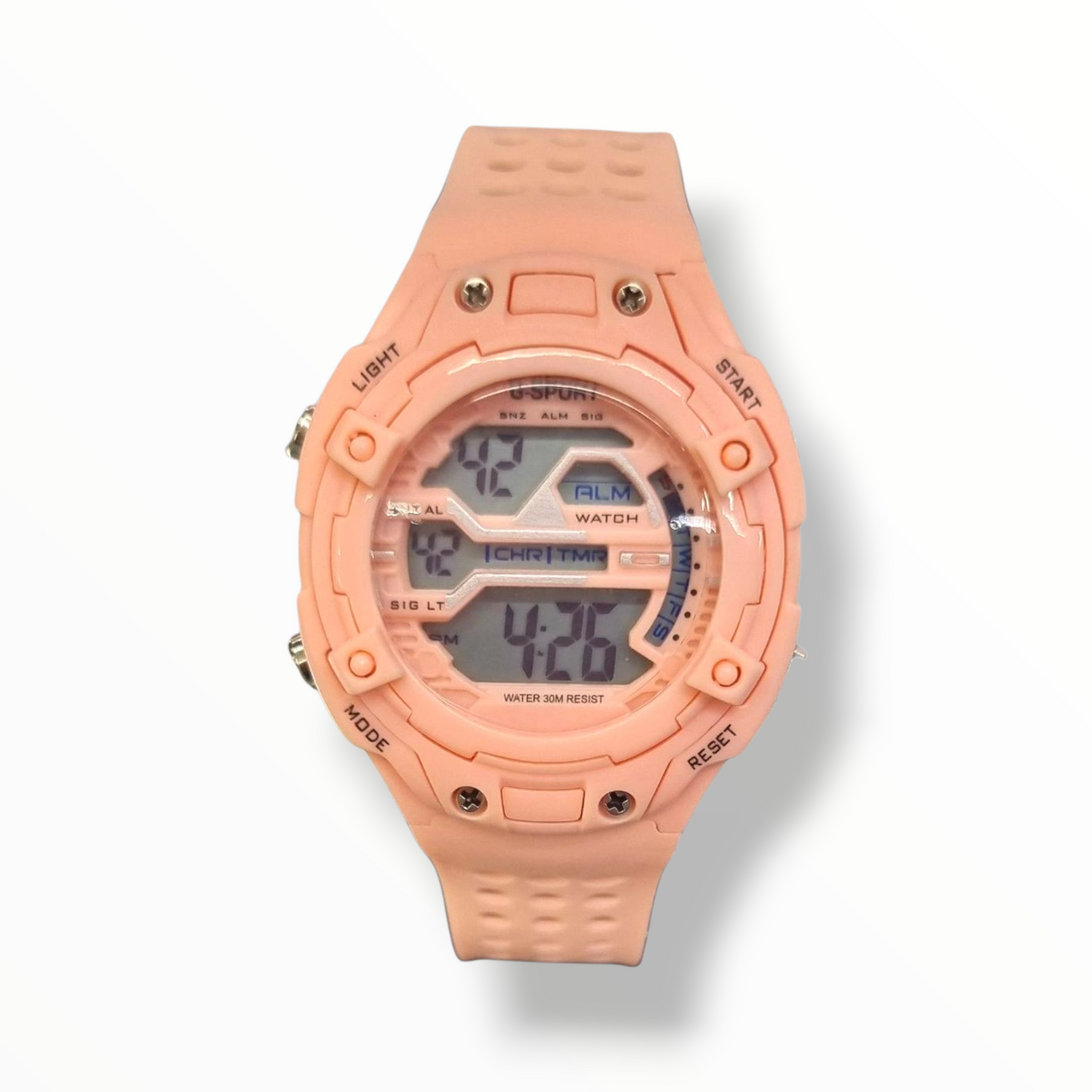 RELOJ DE MUJER RESISTENTE  AL AGUA COLOR MELOCOTÓN